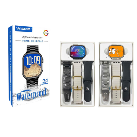 ساعت هوشمند ویسمی مدل WISME-X18 ULTRA 3 با نمایشگر سوپر آمولد