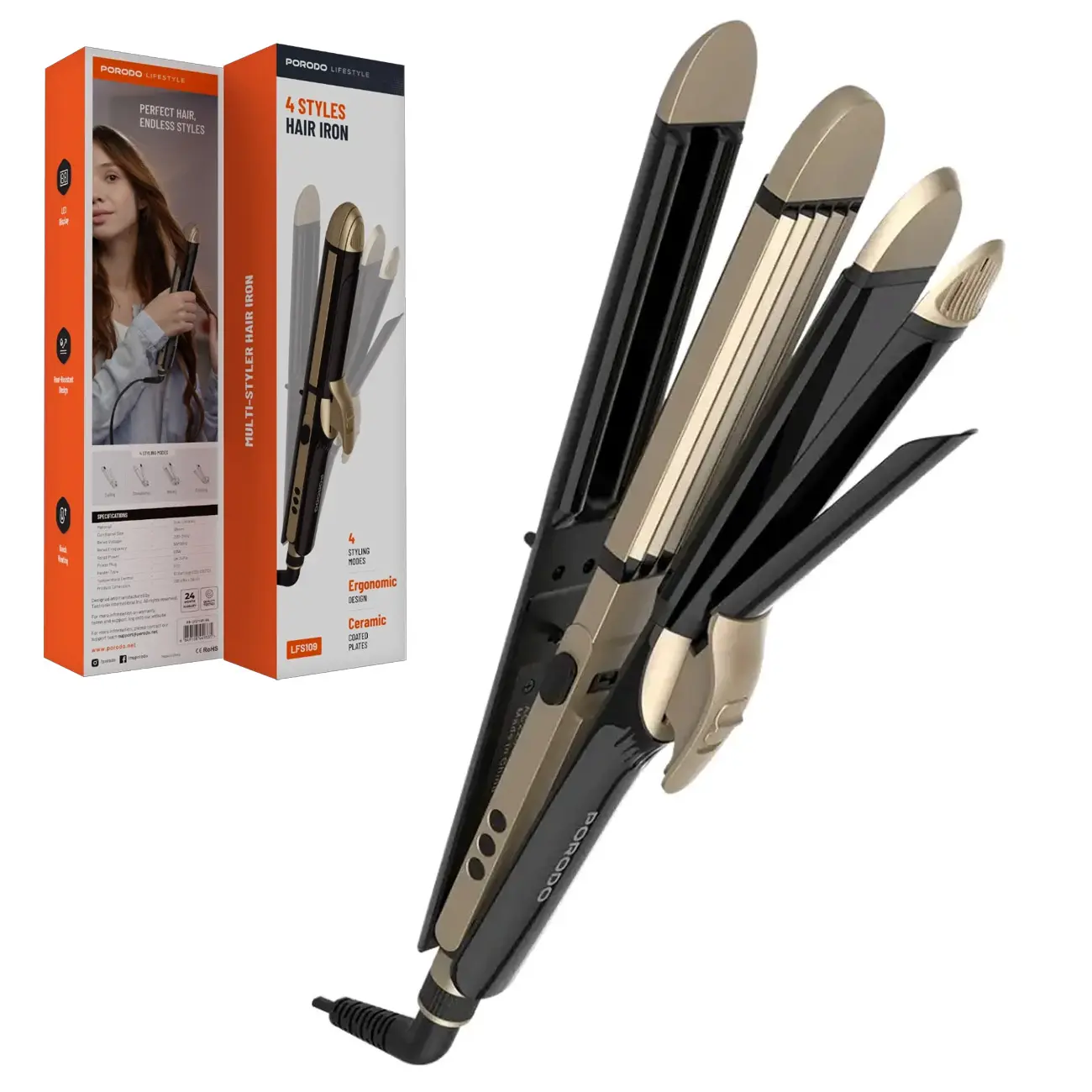 اتو مو 4 کاره پرودو Porodo 4 Style Hair Iron PD-LFST109