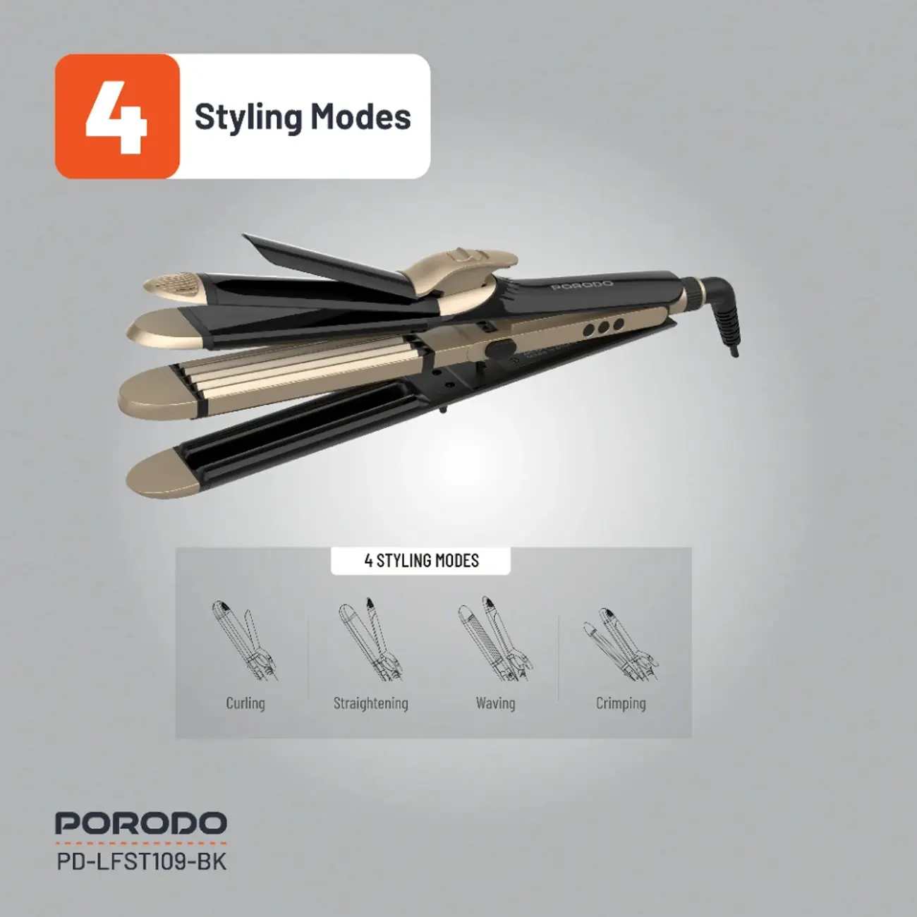 اتو مو 4 کاره پرودو Porodo 4 Style Hair Iron PD-LFST109