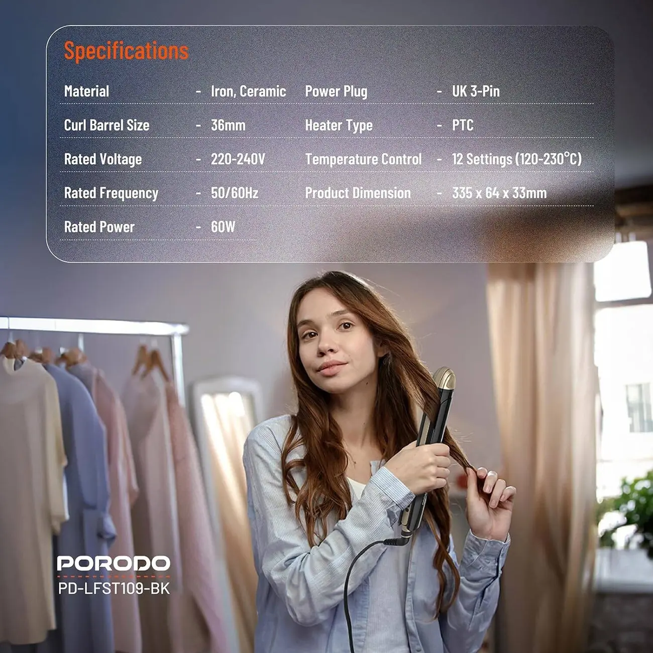 اتو مو 4 کاره پرودو Porodo 4 Style Hair Iron PD-LFST109