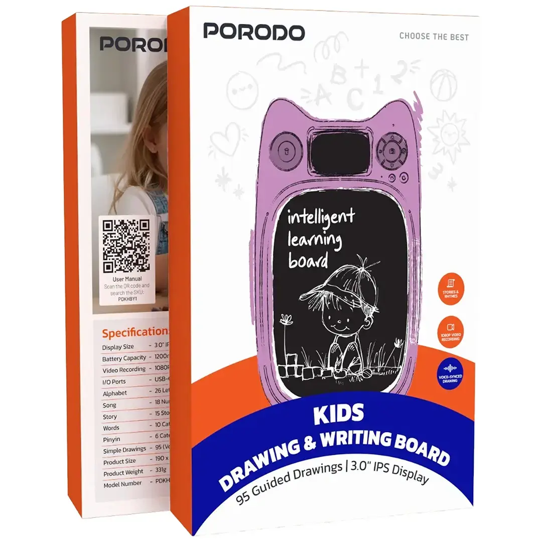 تخته دیجیتال آموزش نقاشی و نوشتن کودک پرودو مدل PORODO PDKHBY1