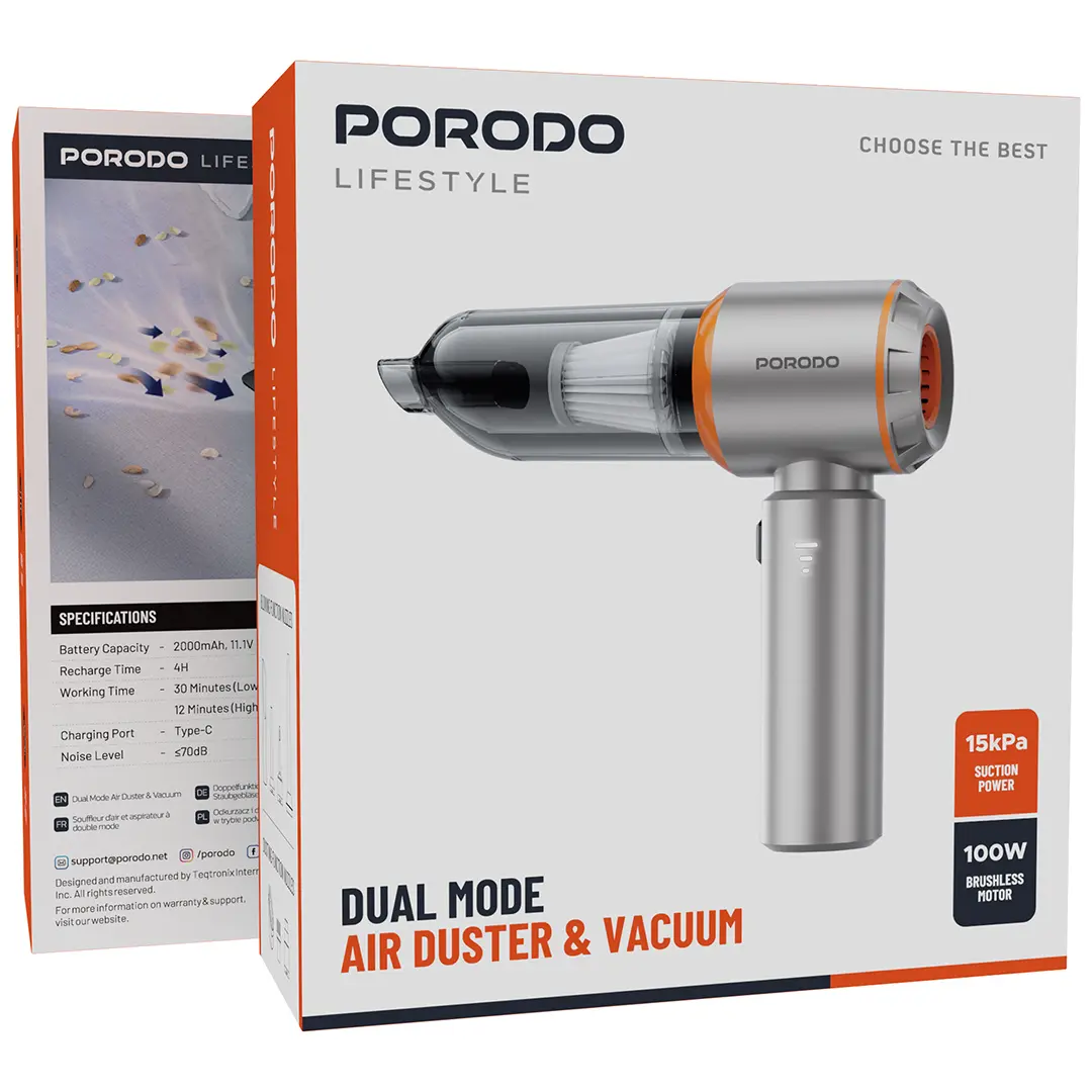 جت فن جارو شارژی دمنده و مکنده پرودو Porodo Dual Mode Air Duster & Vacuum