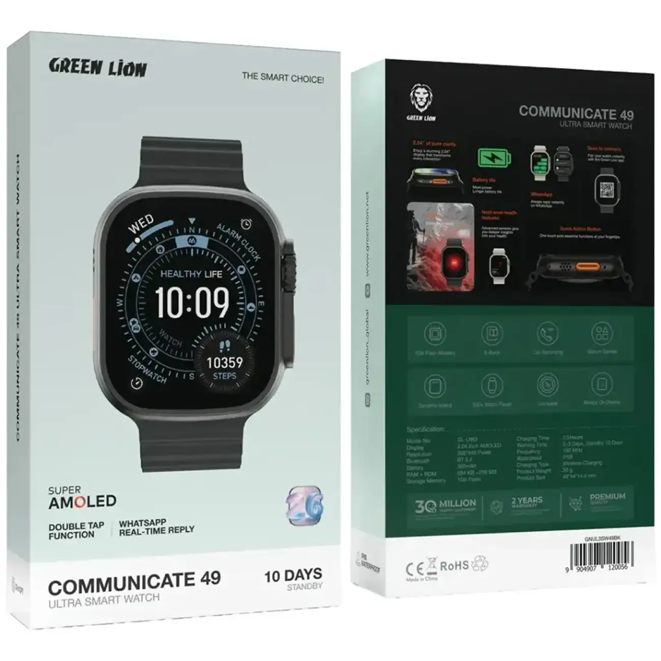 ساعت هوشمند سایز 49 میلیمتری گرین لاین مدل Green Lion GL-UW3