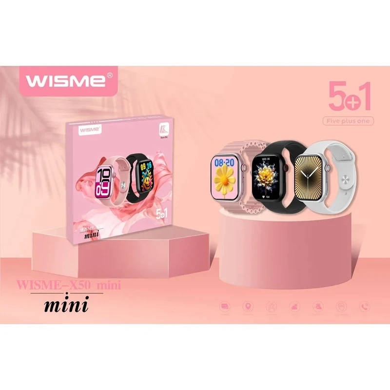 ساعت هوشمند ویسمی مدل WISME-X50 MINI و 5 عدد بند