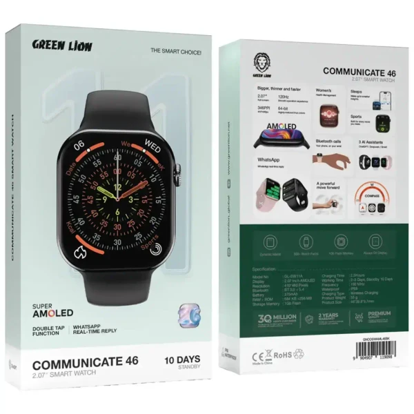ساعت هوشمند گرین لاین مدل Green Lion GL-SW11A Communicate سایز 46 میلیمتر