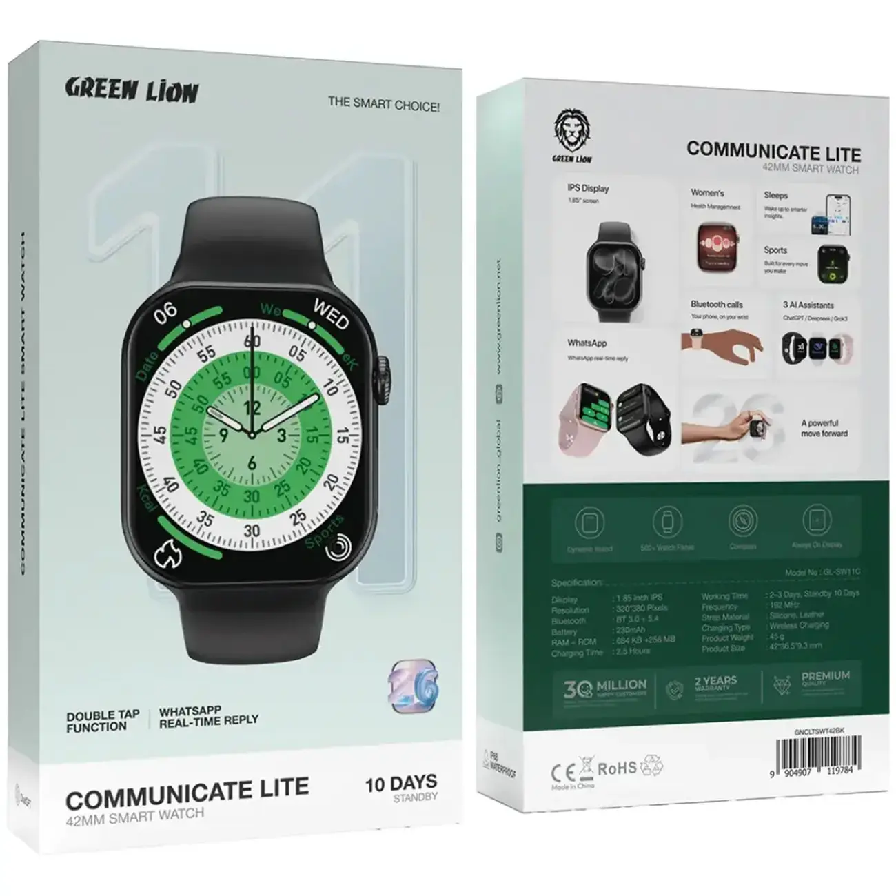 ساعت هوشمند گرین لاین مدل Green Lion GL-SW11C سایز 42 میلیمتر