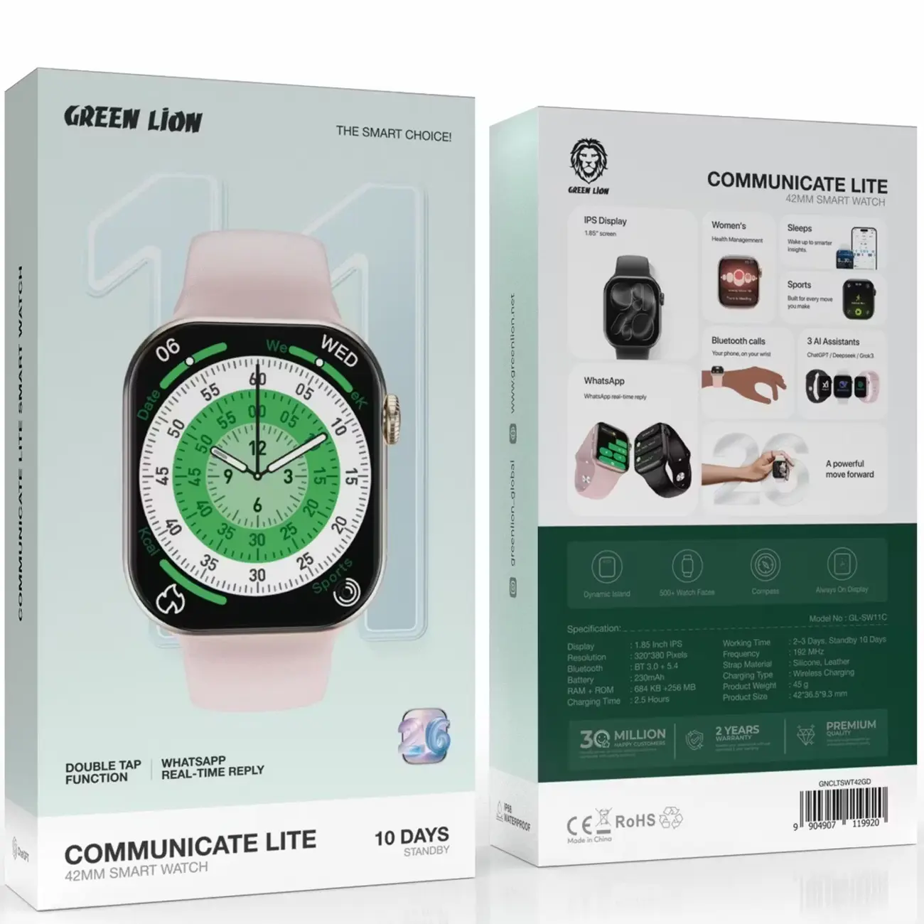 ساعت هوشمند گرین لاین مدل Green Lion GL-SW11C سایز 42 میلیمتر