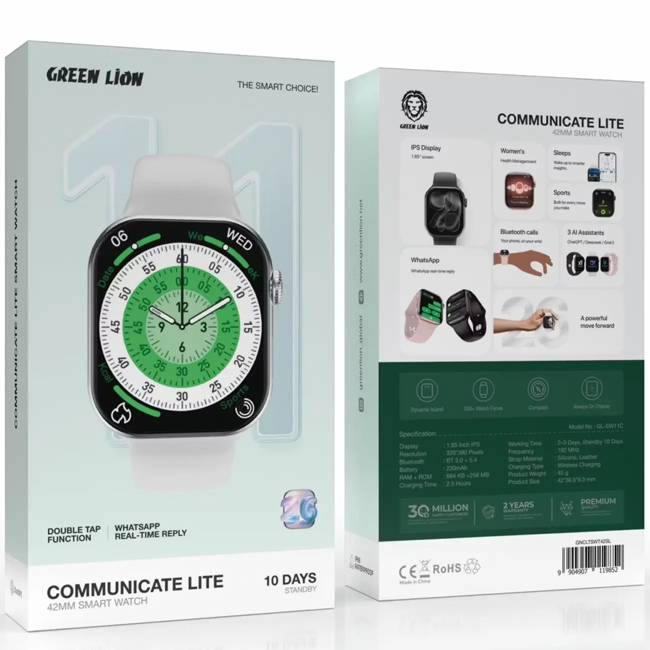 ساعت هوشمند گرین لاین مدل Green Lion GL-SW11C سایز 42 میلیمتر