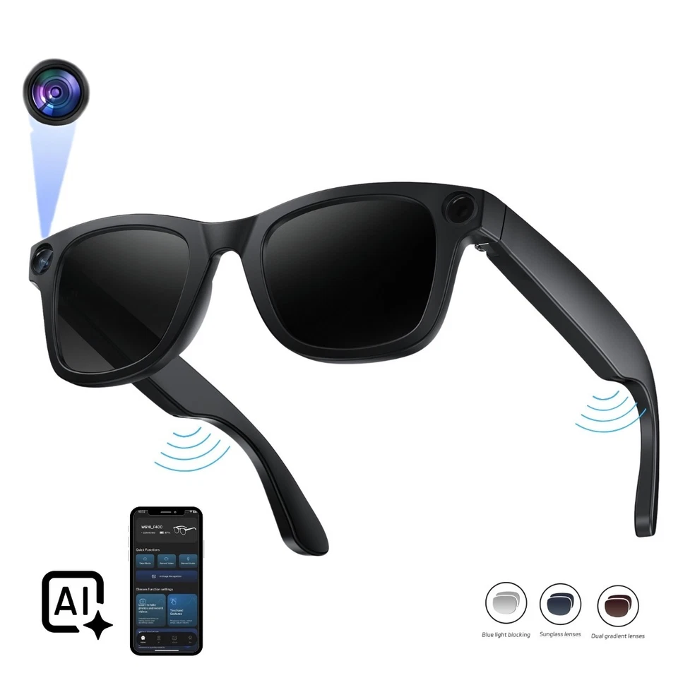 عینک هوشمند دوربین دار مدل AIMB G1 Smart Camera Glasses مجهز به هوش مصنوعی