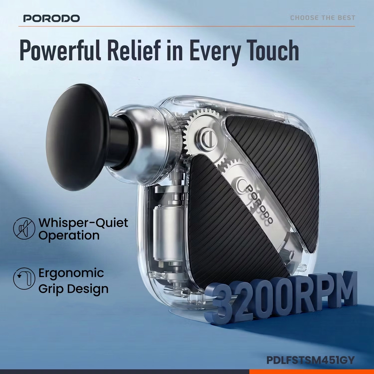 ماساژور جیبی تفنگی شارژی پرودو مدل Porodo PDLFSTSM451GY
