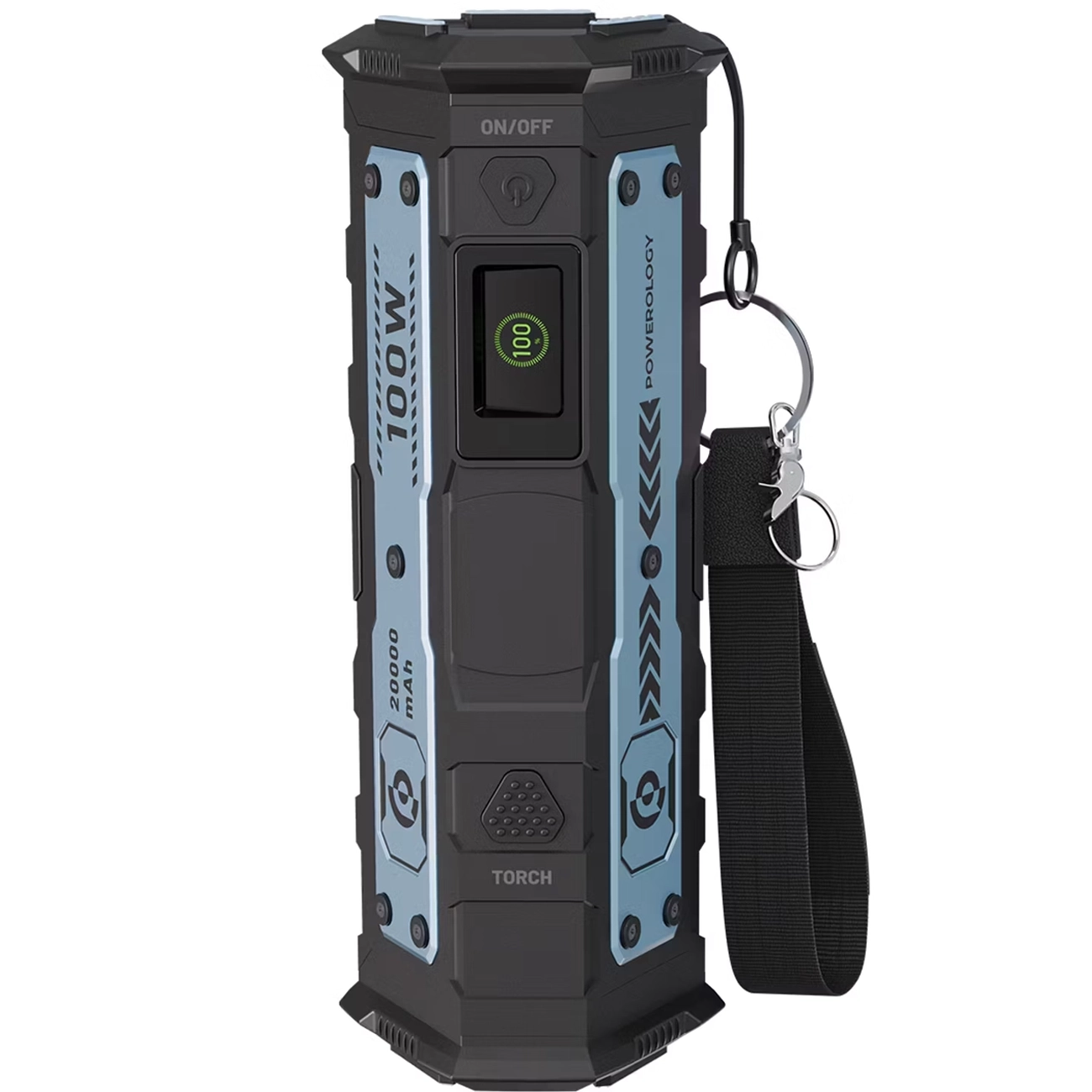 پاوربانک 20000 پاورولوژی مدل Powerology PPBCHA91BK با توان خروجی 100W و چراغ قوه