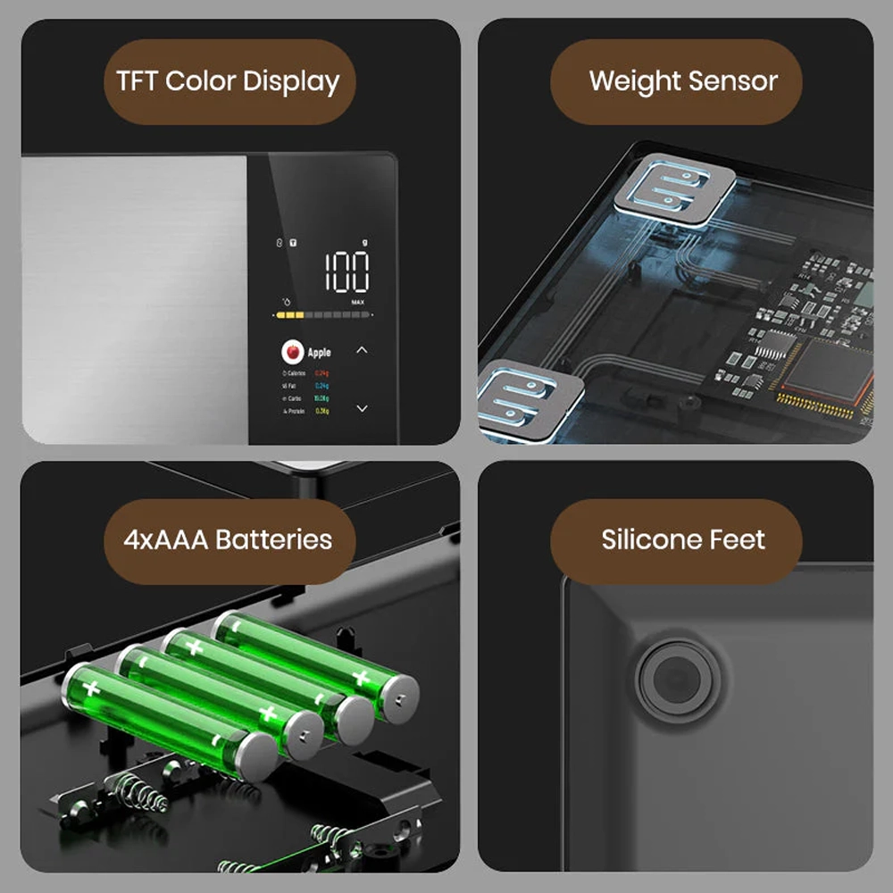 ترازو هوشمند آشپزخانه و کالری شمار مواد غذایی گرین لاین مدل Smart food scale GL-SL6