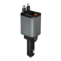 شارژر فندکی 65 وات با کابل جمع شونده گرین لاین Green Lion Retractable Car Charger