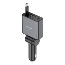 شارژر فندکی 75 وات با کابل جمع شونده گرین لاین Green Lion Retractable Car Charger GNRT75WCCGY