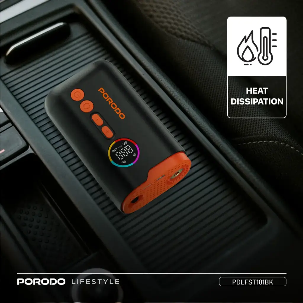 پمپ باد شارژی پرودو مدل Porodo Electric Air Inflator PDLFST181