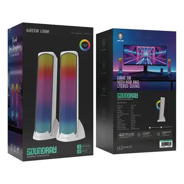 اسپیکر گیمینگ گرین لاین Green Lion Soundray Gaming Speakers GNSDRAYSPWH