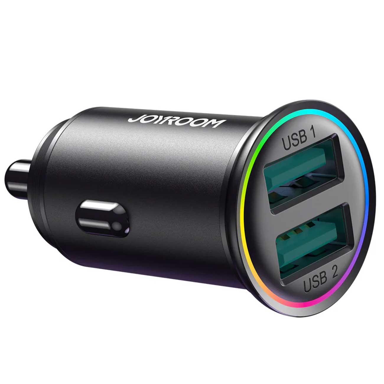 شارژر فندکی فست شارژ ماشین دو پورت یواسبی 24 وات جویروم JOYROOM CCN03