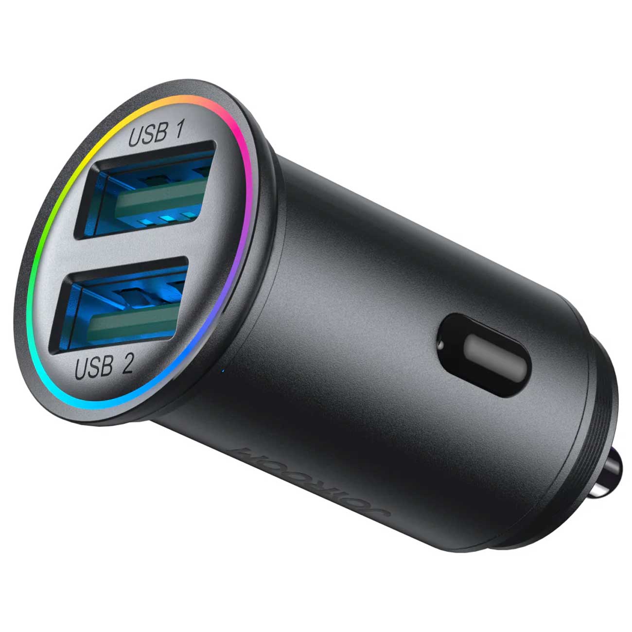 شارژر فندکی فست شارژ ماشین دو پورت یواسبی 24 وات جویروم JOYROOM CCN03