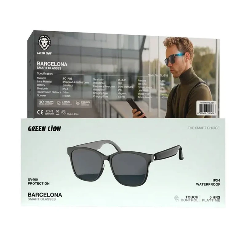 عینک آفتابی هوشمند بارسلونا گرین لاین Green Lion Barcelona Smart Glasses