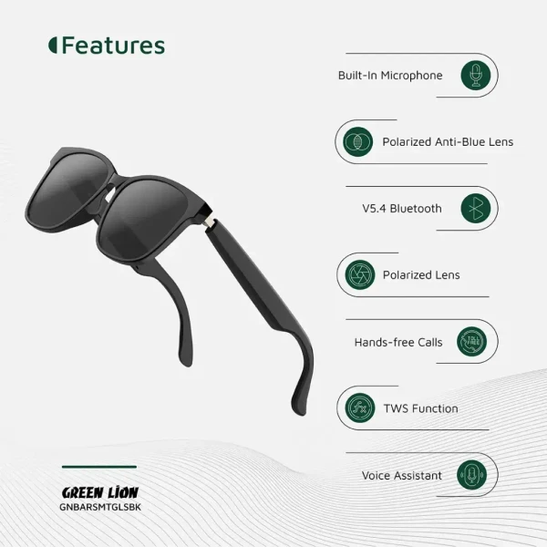 عینک آفتابی هوشمند بارسلونا گرین لاین Green Lion Barcelona Smart Glasses