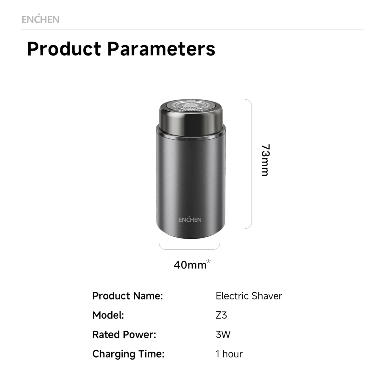 مینی ریشتراش شارژی مسافرتی ضدآب انچن شیائومی مدل Xiaomi ENCHEN Z3