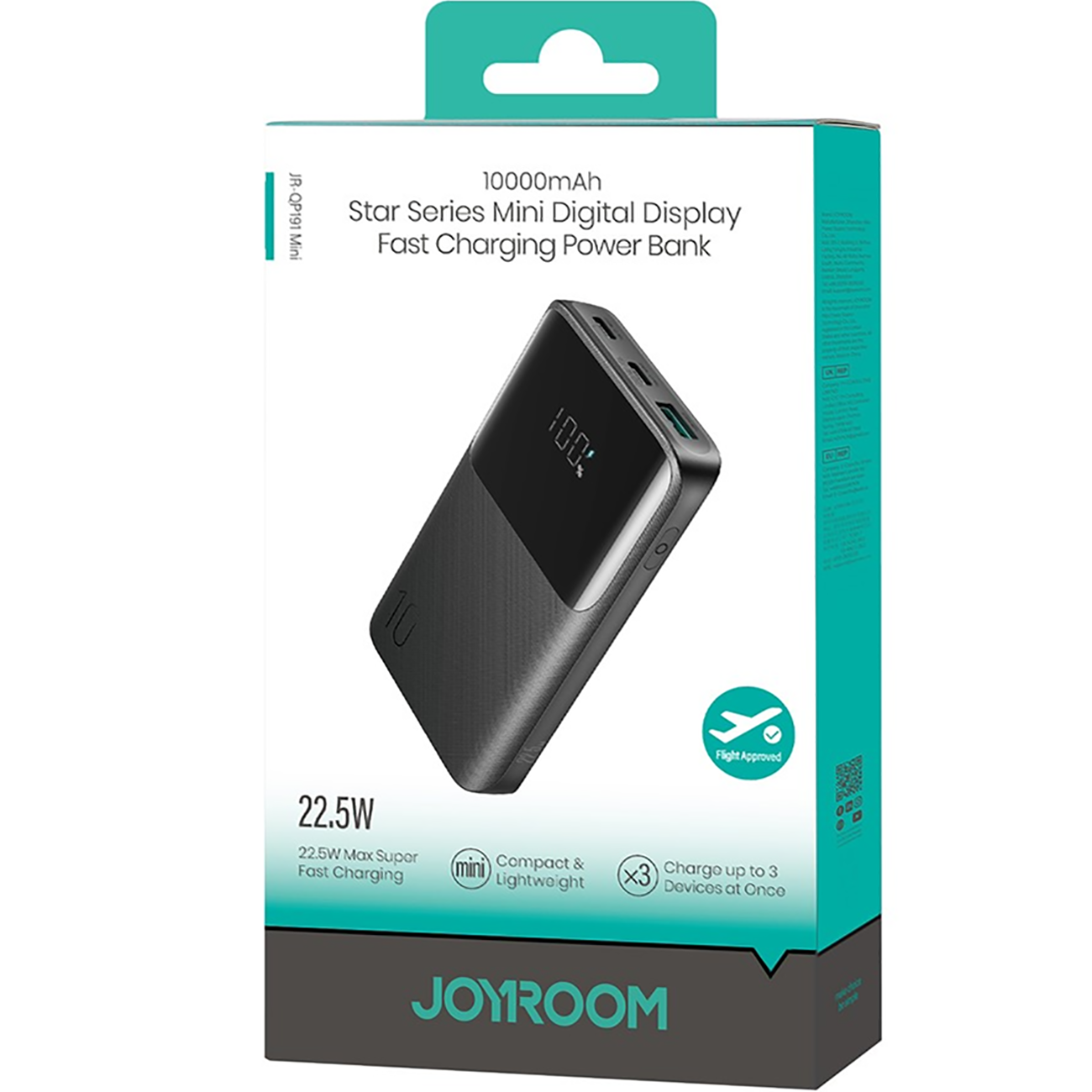 پاوربانک 10000 جویروم مدل Joyroom JR-QP191 MINI توان 22.5 وات