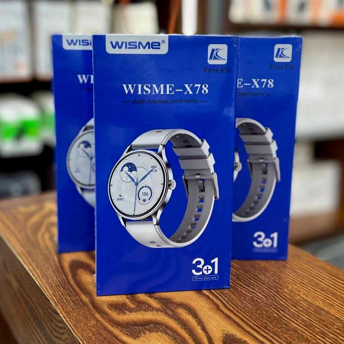 ساعت هوشمند صفحه گرد ویسمی مدل WISME-X78 با 3 بند سیلیکونی