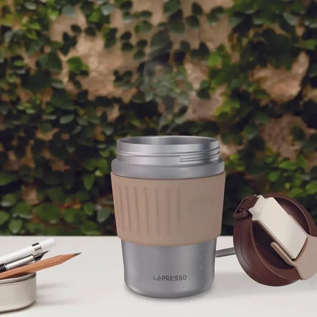 ماگ مسافرتی لپرسو مدل Lepresso Morningscape Tumbler Mug Dual SipL PPBCFFCGY (05)