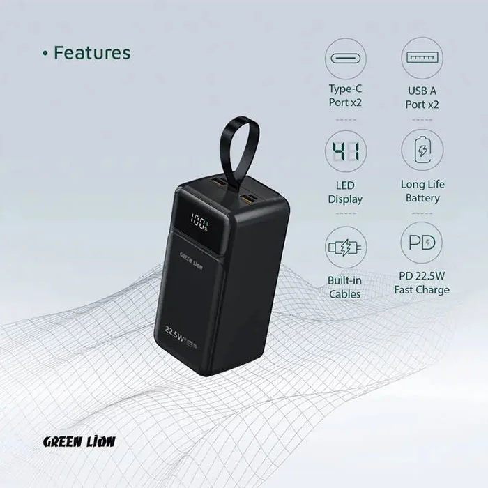 پاوربانک 50000 تانک گرین لاین مدل Green Lion TANK GL-PBT50 شارژ سریع PD