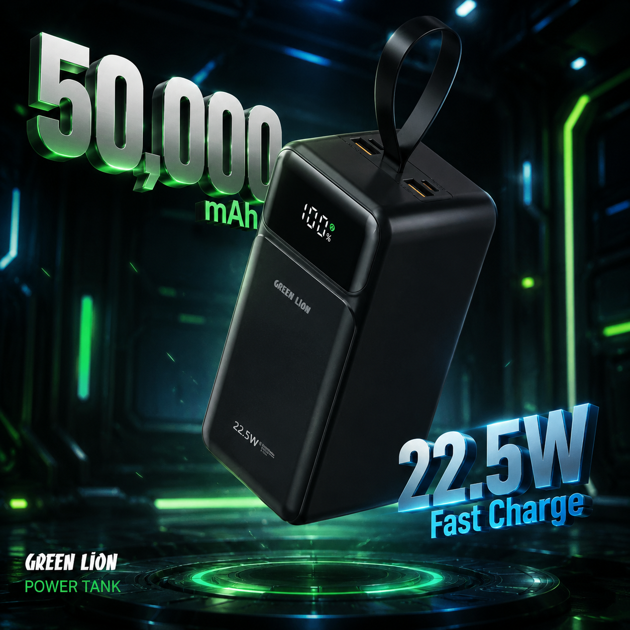 پاوربانک 50000 تانک گرین لاین مدل Green Lion TANK GL-PBT50 شارژ سریع PD