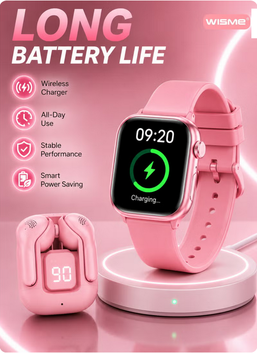 ساعت هوشمند پسرانه و دخترانه ویسمی مدل WISME X68 mini سایز ۴۱ میلی‌متری