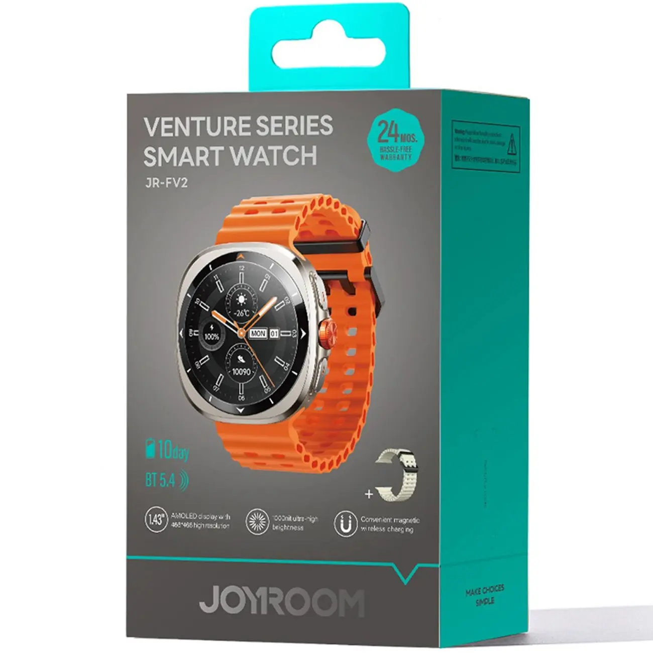 ساعت هوشمند صفحه گرد ضدآب جویروم مدل Joyroom JR-FV2