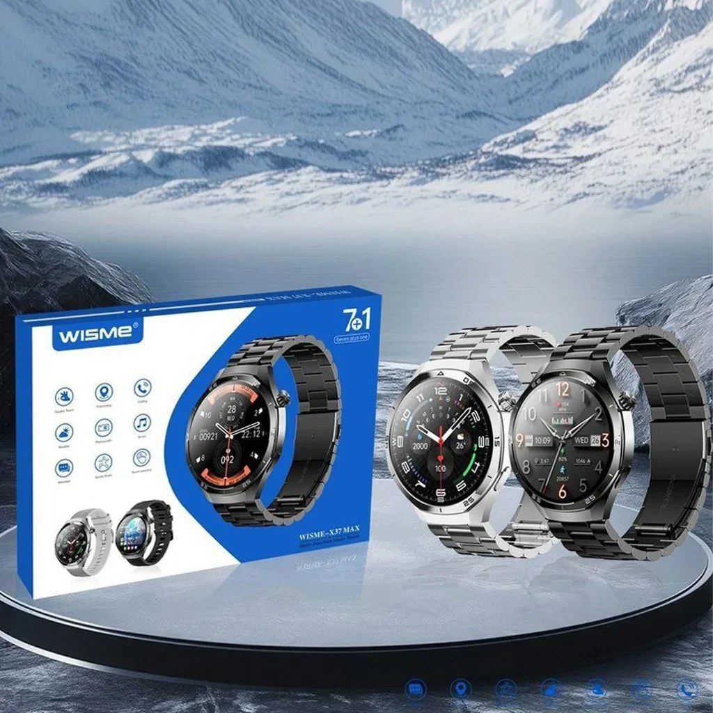 ساعت هوشمند صفحه گرد ویسمی مدل Wisme-X37 Max با بدنه آلومینیومی با 7 بند متنوع