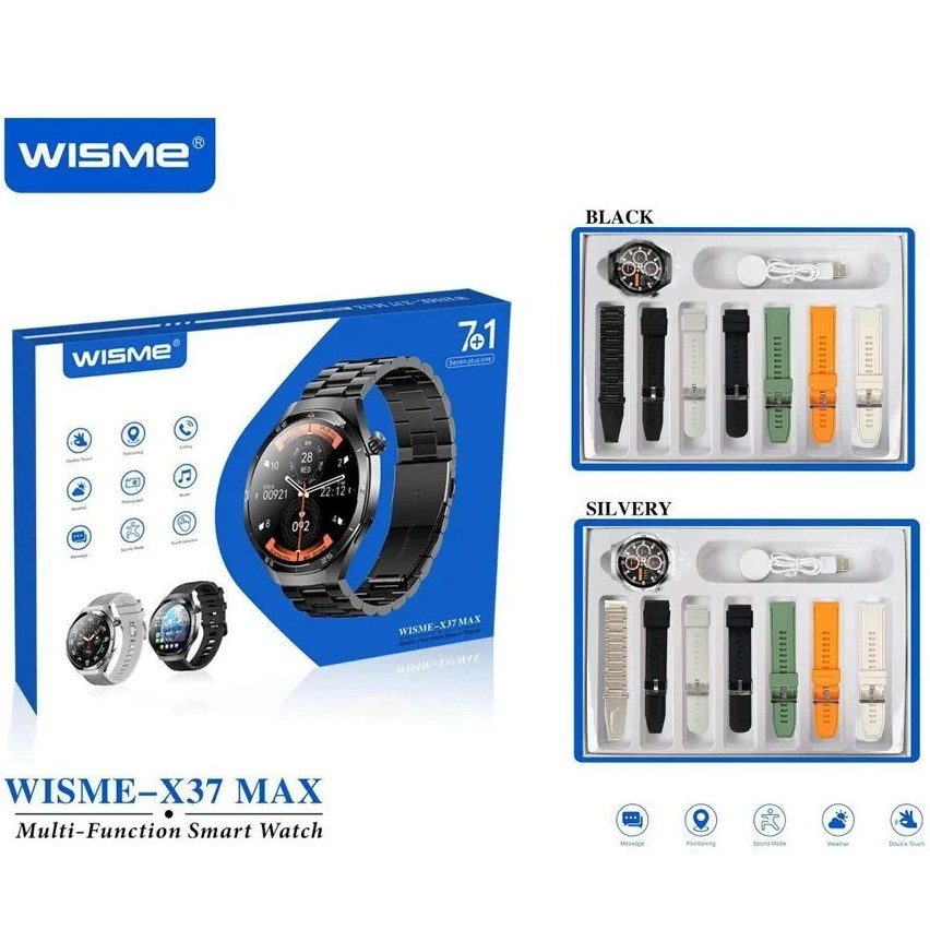 ساعت هوشمند صفحه گرد ویسمی مدل Wisme-X37 Max با بدنه آلومینیومی با 7 بند متنوع