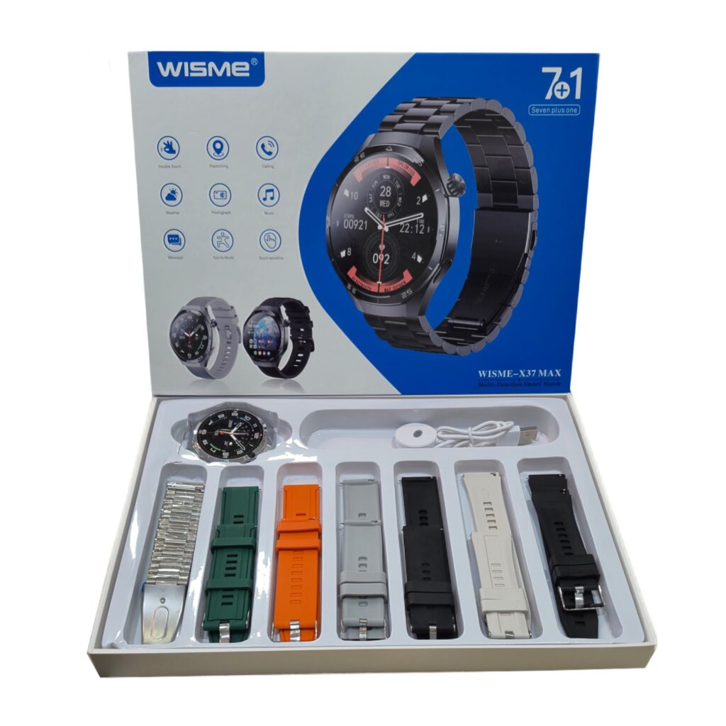 ساعت هوشمند صفحه گرد ویسمی مدل Wisme-X37 Max با بدنه آلومینیومی با 7 بند متنوع