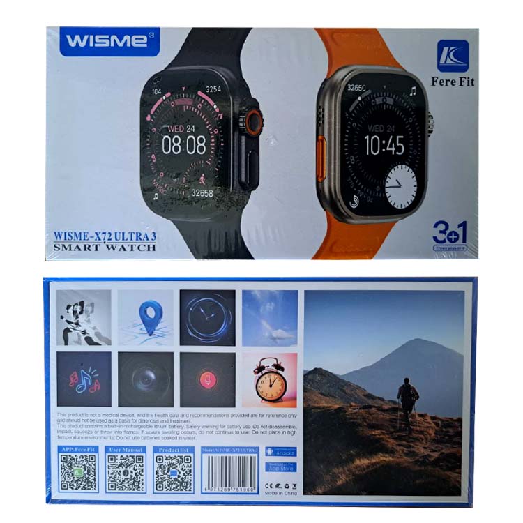 ساعت هوشمند ویسمی مدل WISME X72 ULTRA 3 با 3 بند متنوع