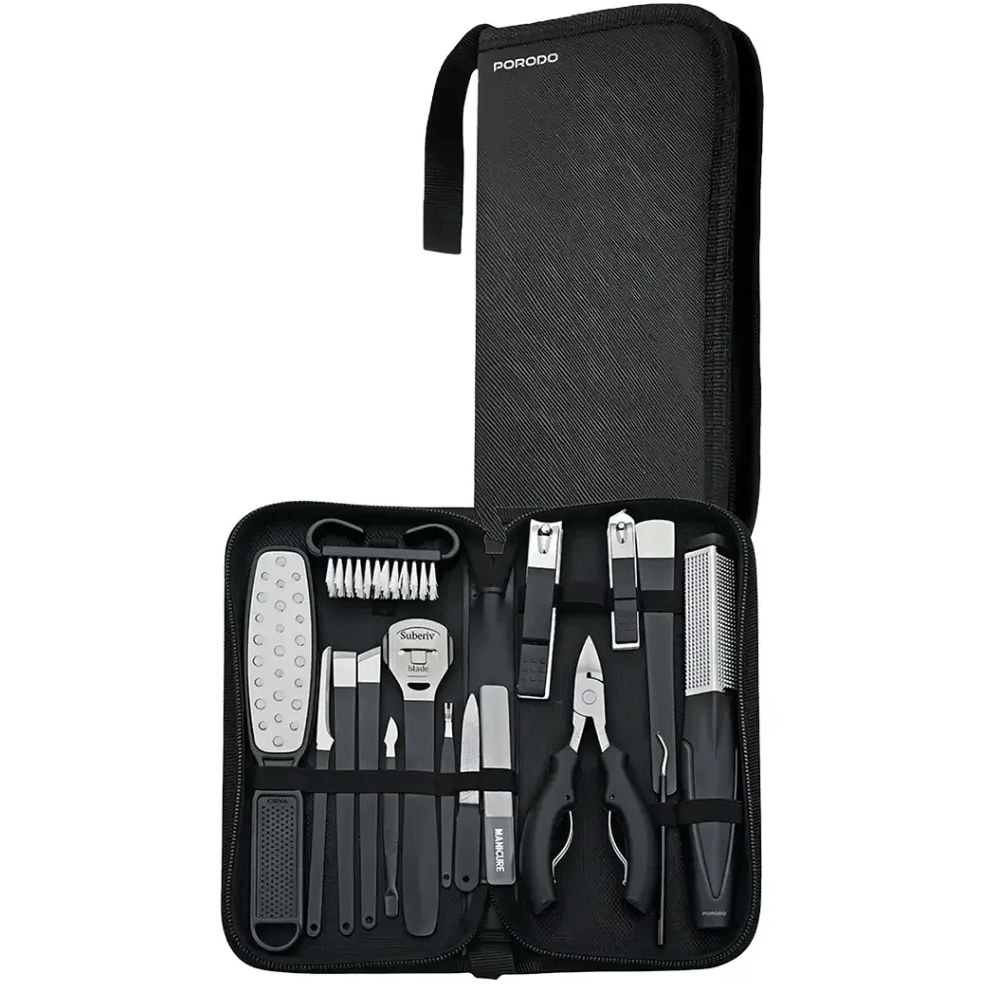 ست ۱۶ کاره مانیکور و پدیکور ناخن‌ پرودو مدل Porodo Manicure & PedicureSet PDLFST8010BK