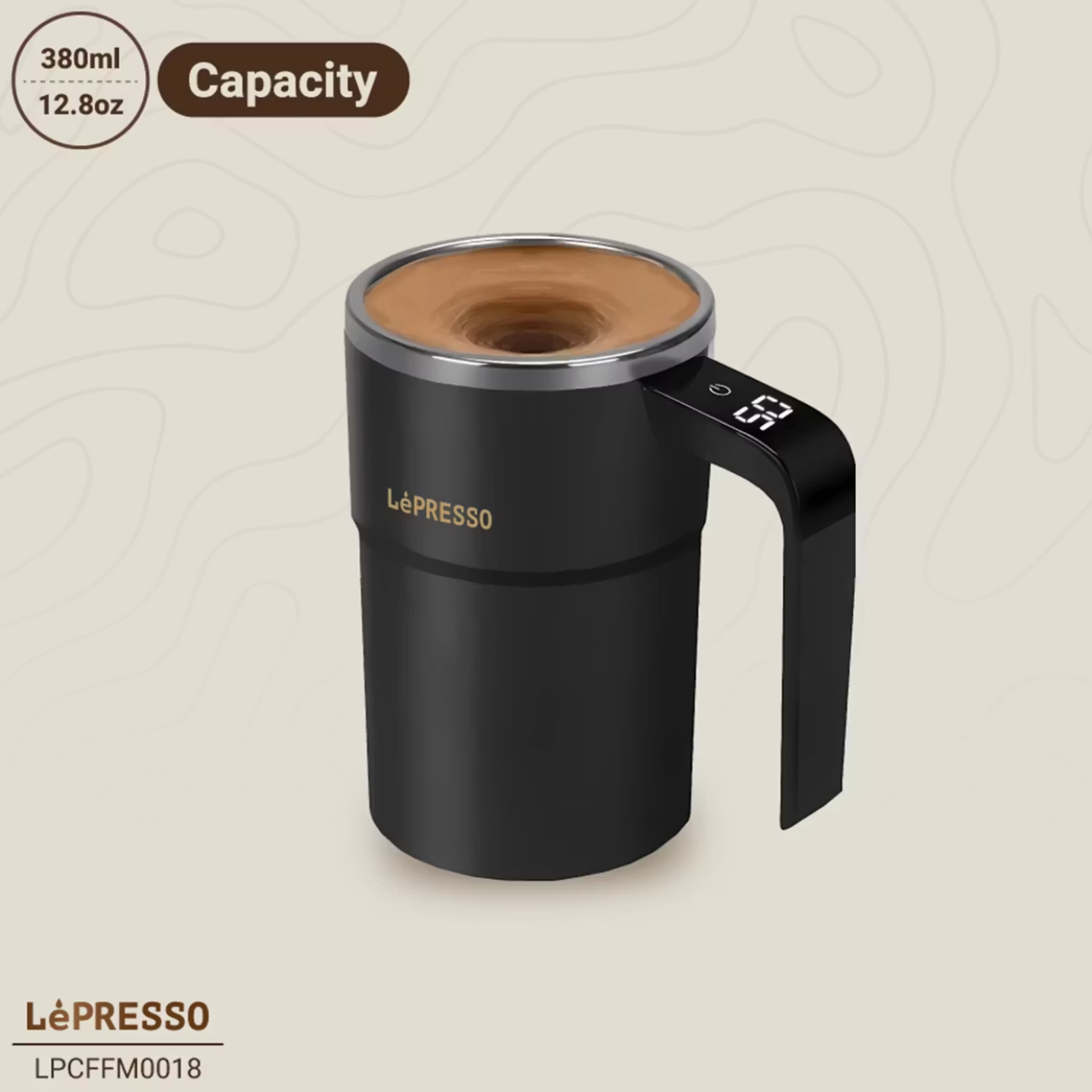 LePresso LP018 Auto Magnetic Stirring Cup LPCFFM0018 ماگ همزن مغناطیسی شارژی لپرسو مدل