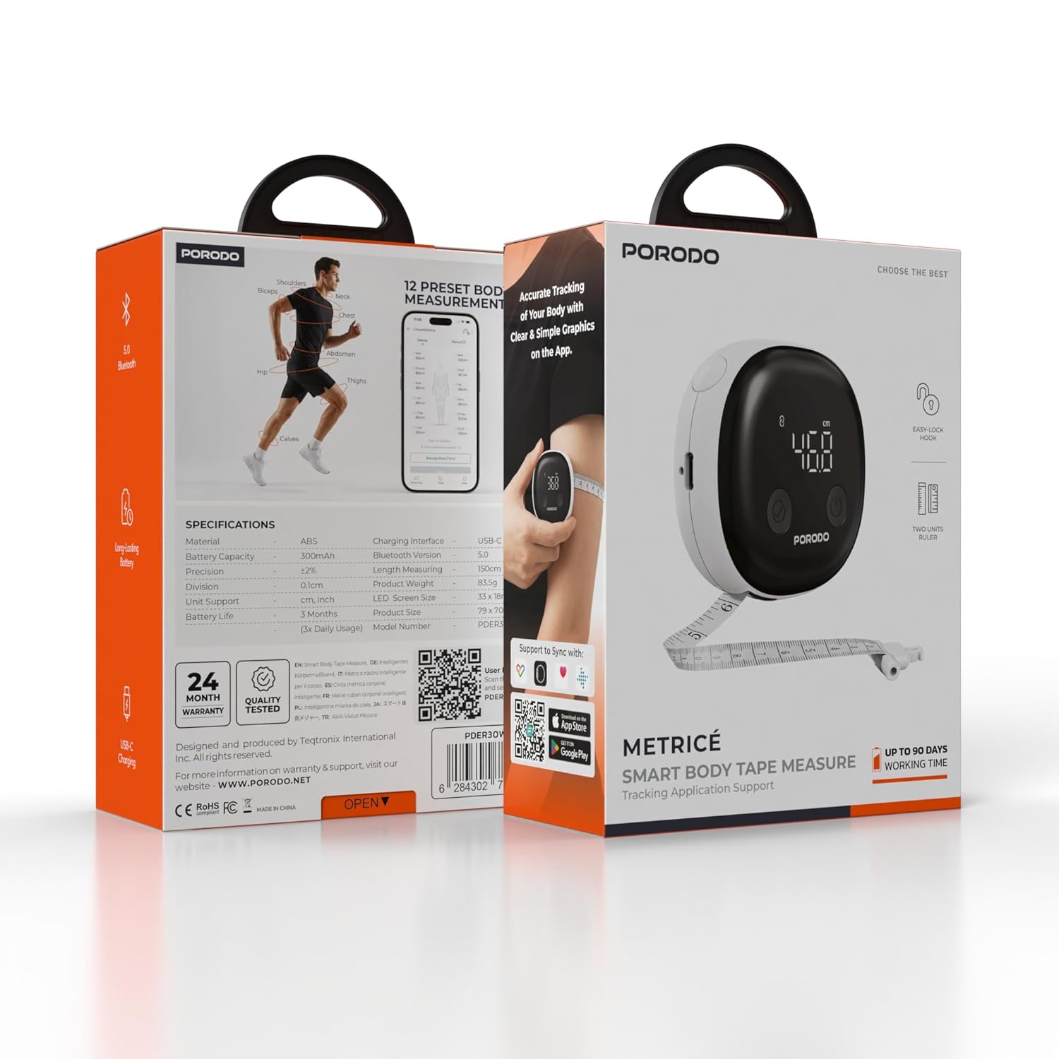 متر نواری هوشمند بدن پرودو مدل METRICE Smart Body Measure PDER30