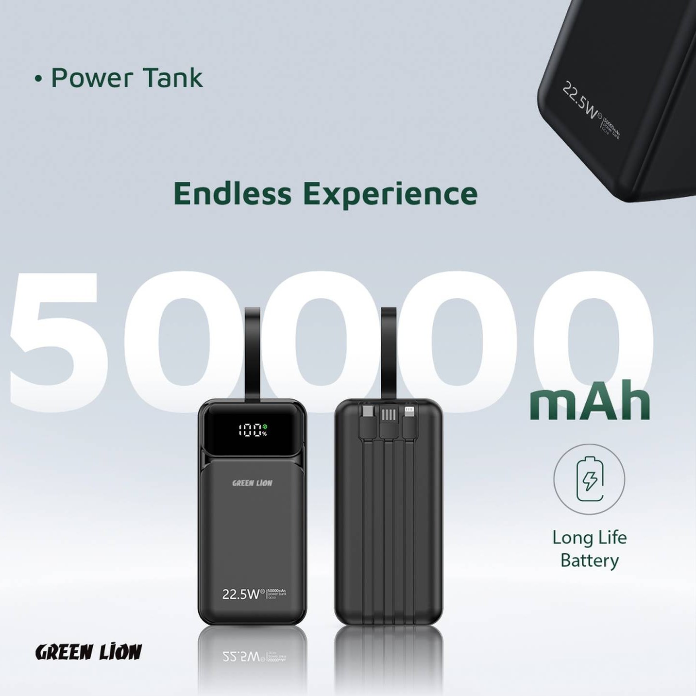 پاوربانک 50000 تانک گرین لاین مدل Green Lion TANK GL-PBT50 شارژ سریع PD