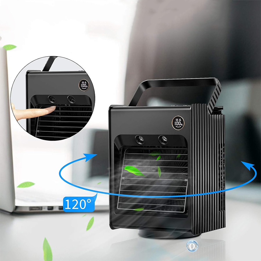 پنکه رومیزی مه پاش شارژی پرودو Porodo Air & Mist Portable Cooling Fan PDLSMFAN