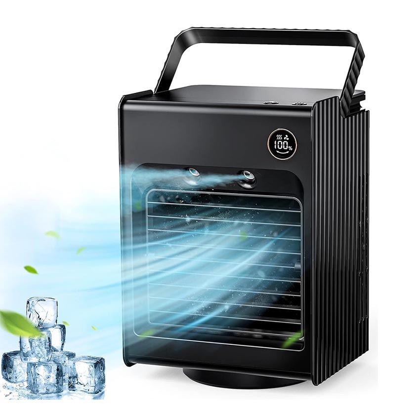 پنکه رومیزی مه پاش شارژی پرودو Porodo Air & Mist Portable Cooling Fan PDLSMFAN