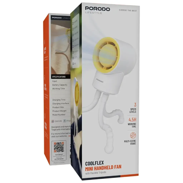پنکه رومیزی پرودو مدل Porodo Mini Handheld Fan PDF35A