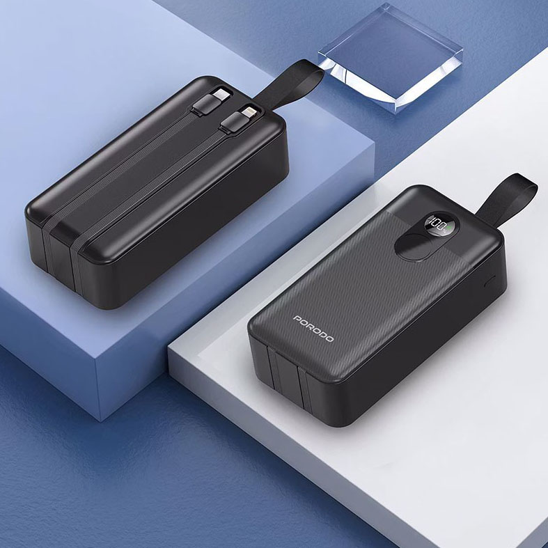 پاوربانک 50000 به همراه کابل متصل پرودو مدل Porodo Integrated Cables PD-PBFCH061-BK