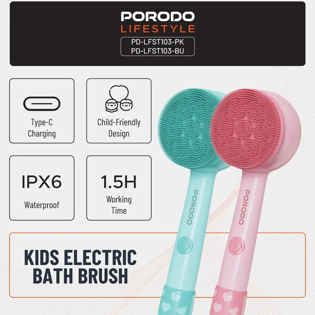 برس شستشو بدن کودکان پرودو مدل Porodo Kids Electric Bath Brush PDLFST103