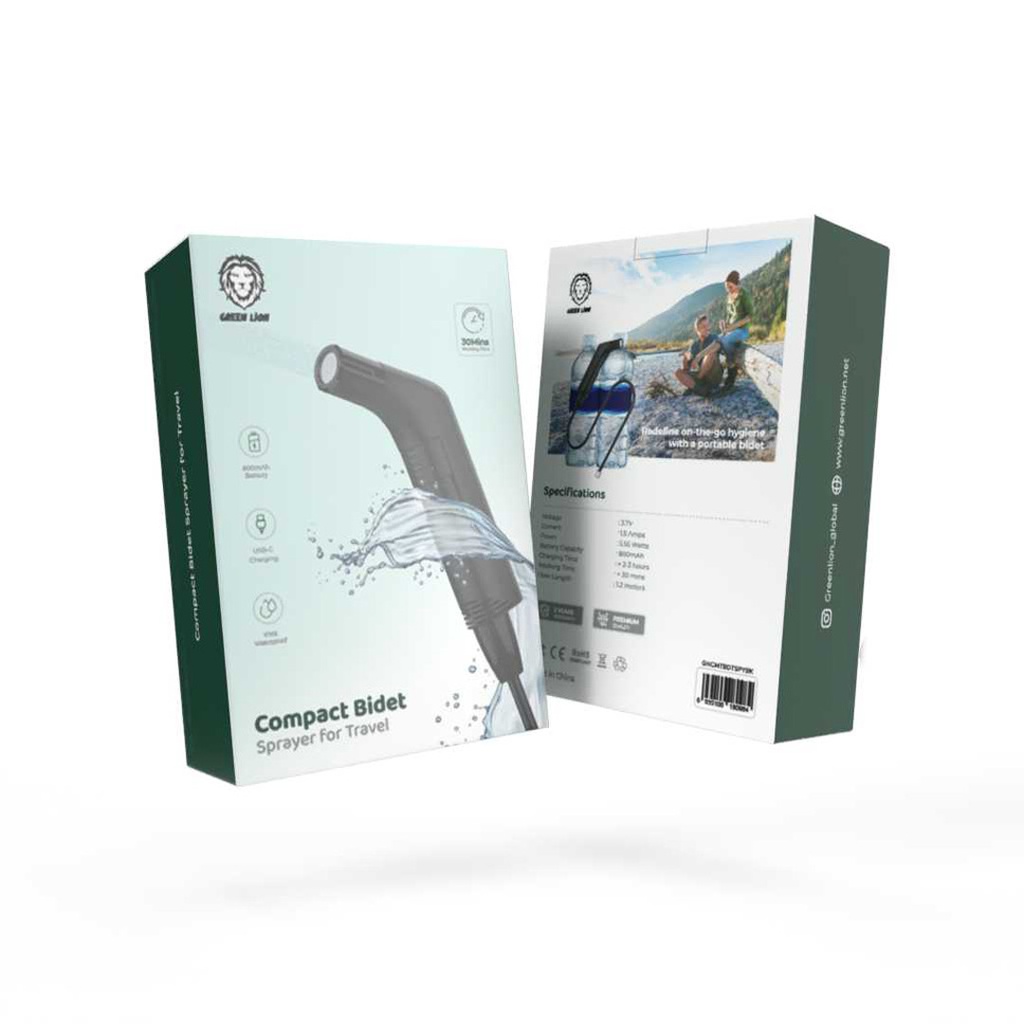 خودشور همراه با شلنگ مسافرتی گرین لاین Green Lion Ccompact Bidet GNCMTBDTSPYBK