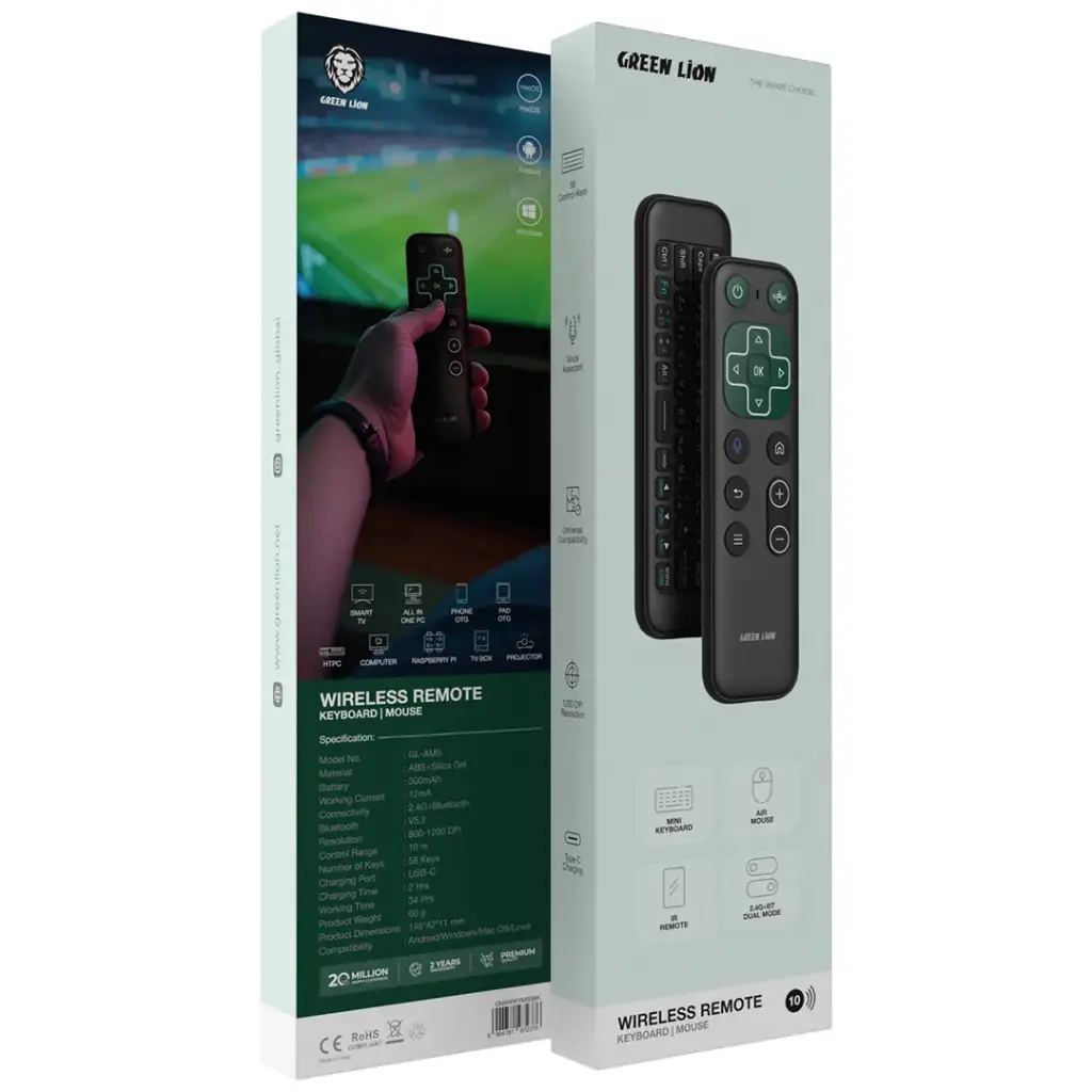 ریموت کنترل بی سیم گرین لاین Green Lion Remote Keyboard and Mouse GL-AM5