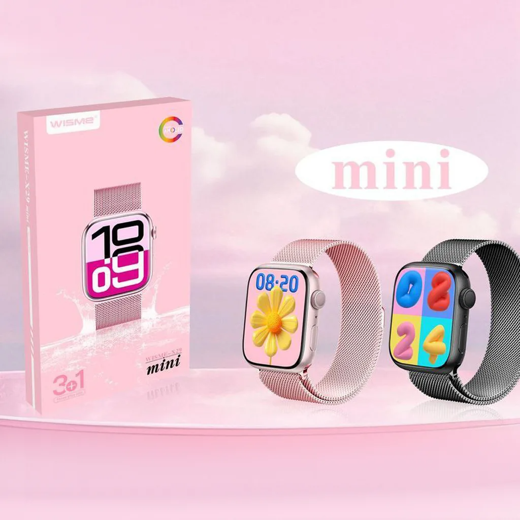 ساعت هوشمند ۴۱ میلیمتری ویسمی مدل WISME-X29 MINI صفحه آمولد و 3 عدد بند