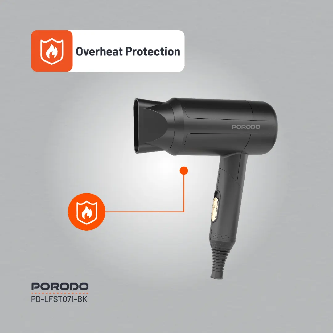 سشوار تاشو مسافرتی 1200 وات پرودو Porodo Lifestyle Foldable Hair Dryer PD-LFST071