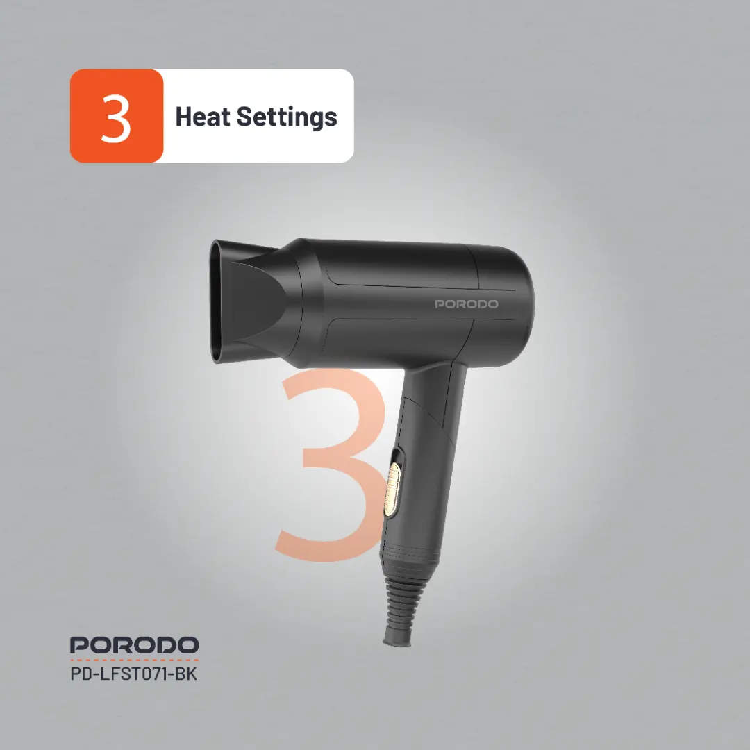 سشوار تاشو مسافرتی 1200 وات پرودو Porodo Lifestyle Foldable Hair Dryer PD-LFST071